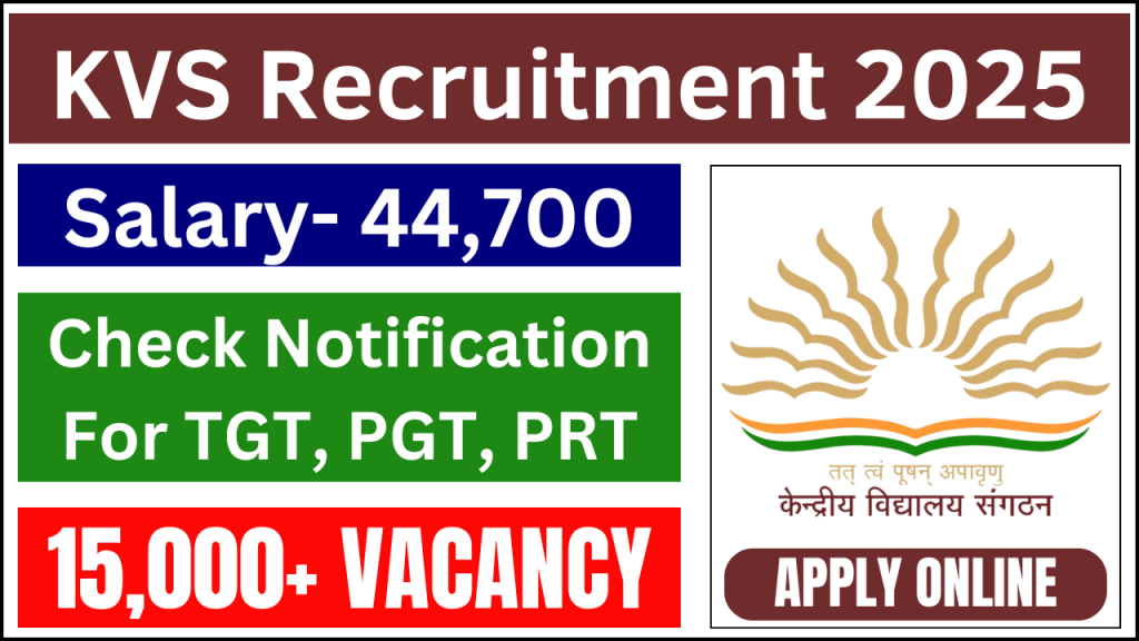 KVS Recruitment 2025, 15,000+ Vacancy, Requirements & Deadlines