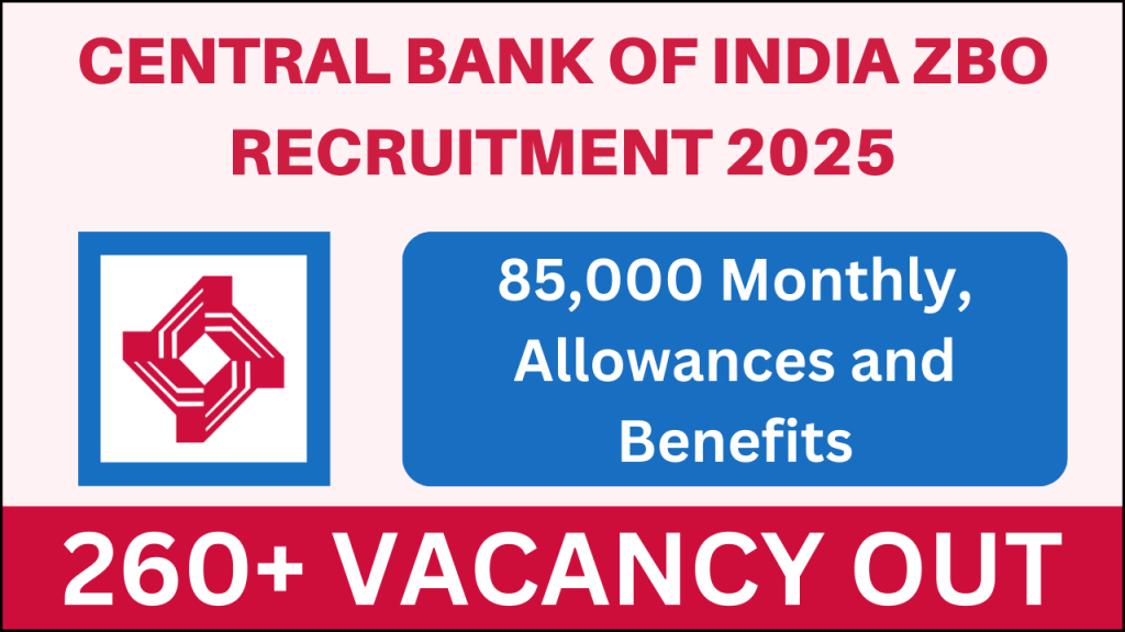 Central Bank of India ZBO Recruitment 2025, Salary, Allowances, and Benefits